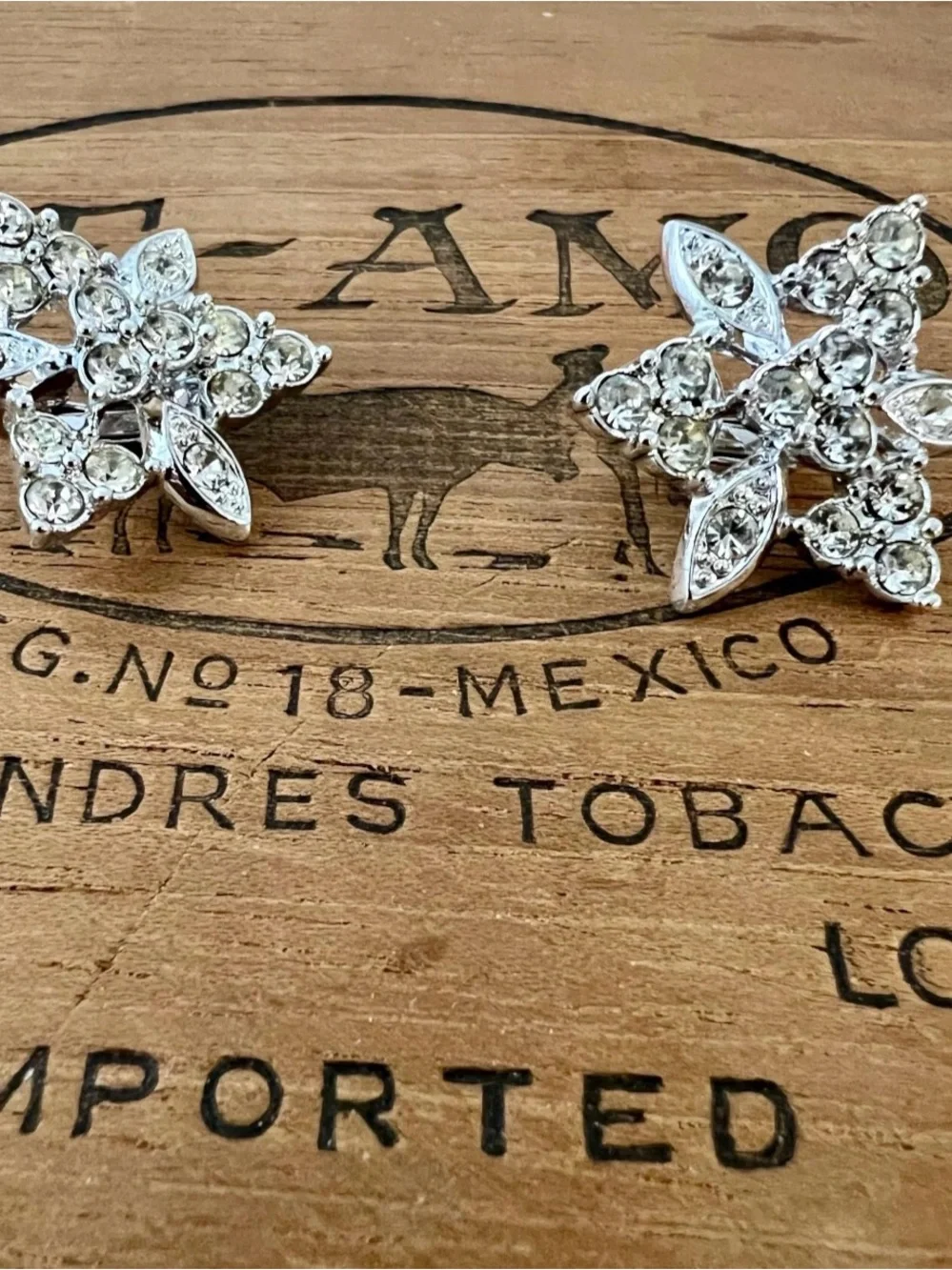 Vintage Sarah Coventry rhinestone starburst clip on earrings, 1960s